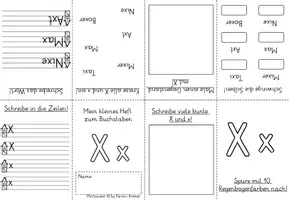 Vorschau - Arbeitsblätter - Miniheft Leporello Falthefte Buchstaben Buchstabenheft W und X Grundschrift - Seite 2
