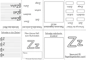 Vorschau - Arbeitsblätter - Miniheft Leporello Falthefte Buchstaben Buchstabenheft Y und Z Grundschrift - Seite 3