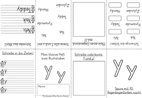 Vorschau - Arbeitsblätter - Miniheft Leporello Falthefte Buchstaben Buchstabenheft Y und Z Grundschrift - Seite 2