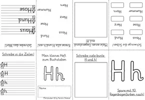 Vorschau - Arbeitsblätter - Miniheft Leporello Falthefte Buchstaben Buchstabenheft G und H Grundschrift - Seite 2