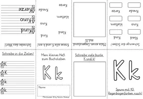 Vorschau - Arbeitsblätter - Miniheft Leporello Falthefte Buchstaben Buchstabenheft K und L Grundschrift - Seite 2
