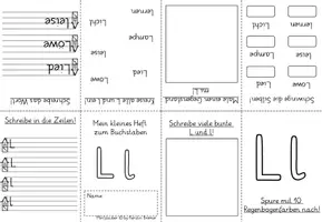Vorschau - Arbeitsblätter - Miniheft Leporello Falthefte Buchstaben Buchstabenheft K und L Grundschrift - Seite 3