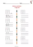 Vorschau - Arbeitsblätter - Zehner und Einer bis 100 - 2.Klasse - weihnachtlich - Seite 1