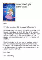 Aperçu - Jeux - fairy tales game English matching cards / jeu anglais - Page 1