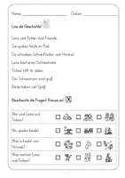 Vorschau - Arbeitsblätter - Lesen, Textverständnis, Differenzierung, Lena und Torben bauen einen Schneemann - Seite 1