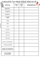 Vorschau - Arbeitsblätter - Checkliste Meine eigene Geschichte Deutsch - Seite 1