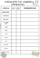 Vorschau - Arbeitsblätter - Checkliste Kriminalfall Deutsch - Seite 1