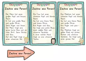 Vorschau - Aufgabenkarten - Körper & Kleidung: Lese-Mal-Aufträge / Lese-Mal-Blätter - DaZ / Deutsch - Kl. 2/3 - Seite 3