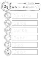 Vorschau - Arbeitsblätter - Buchstabenweg: Wörter stempeln G - L - Seite 1