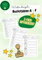 Vorschau - Stationenlernen - Buchstabenstationen: Wörter stempeln A - F - Deckblatt