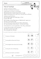 Vorschau - Arbeitsblätter - Fasching - Sachtext - Leseverständnis - Leseverstehen - "richtig oder falsch" - Leseblatt mit Selbstkontrolle - Seite 2