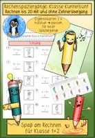 Vorschau - Arbeitsblätter - Rechenspaziergang Addition & Subtraktion bis 20 – mit und ohne Zehnerübergang | Mathe Grundschule Klasse 1–2 - Deckblatt
