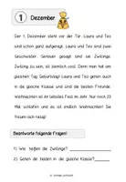 Vorschau - Arbeitsblätter - Lese-Adventskalender I Geschichte: ,,Das Weihnachtswunder'' I Mit Lösungen - Seite 2