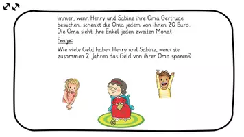 Vorschau - Fördermaterial/Inklusion - Textaufgabe / Sachaufgabe Oma verschenkt Geld + TIppkarten - Seite 2