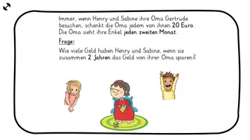 Vorschau - Fördermaterial/Inklusion - Textaufgabe / Sachaufgabe Oma verschenkt Geld + TIppkarten - Seite 3