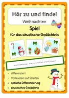 Vorschau - Spiele - Hör zu und finde! akustisches Gedächtnis - Weihnachten - Deckblatt