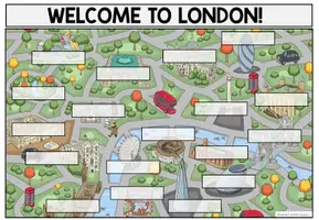 Vista previa - Hojas de trabajo - LONDON SIGHT'S - Matching Game + Worksheets (Map Work) - página 2