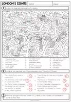 Vista previa - Hojas de trabajo - LONDON SIGHTS - Worksheet (Map Work + Giving Directions) - página 2