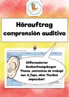 Vorschau - Arbeitsblätter - 👂💬 Hörauftrag Hörverstehen comprensión auditiva mit Feedbackhilfe - Deckblatt