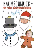 Vorschau - Mal- und Bastelvorlagen - Witziger Foto Baumschmuck zum Ausmalen & Verschenken - Deckblatt