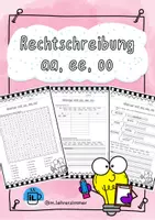 Vorschau - Arbeitsblätter - Rechtschreibung Wörter mit aa, ee, oo - Deckblatt