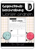 Vorschau - Arbeitsblätter - GEGENSTANDSBESCHREIBUNG - Wörter ordnen - Deckblatt