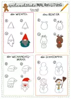 Vorschau - Mal- und Bastelvorlagen - Weihnachtliche Malanleitung - 4 Schritt für Schritt Motive - Deckblatt