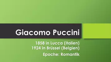 Vorschau - Präsentationen/Tafelbilder - Giacomo Puccini (Präsentation und H5P) - Deckblatt