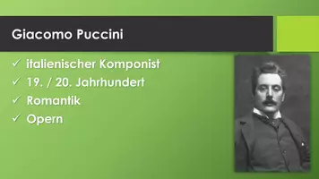 Vorschau - Präsentationen/Tafelbilder - Giacomo Puccini (Präsentation und H5P) - Seite 1