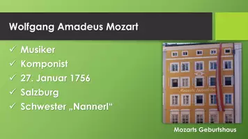 Vorschau - Präsentationen/Tafelbilder - Wolfgang Amadeus Mozart (Präsentation und H5P) - Seite 1