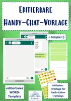 Vorschau - Mal- und Bastelvorlagen - Editierbare Handy-Chat-Vorlage/ Messenger-Vorlage (fachübergreifend) - Deckblatt