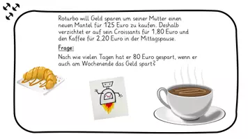 Vorschau - Fördermaterial/Inklusion - Sachaufgabe Roturbo will Geld sparen + Tippkarten - Seite 1