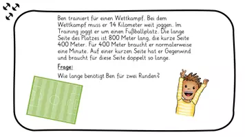 Vorschau - Fördermaterial/Inklusion - Sachaufgabe Training um den Fußballplatz + Tippkarten - Seite 1