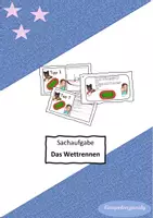 Vorschau - Fördermaterial/Inklusion - Sachaufgabe / Textaufgabe "Das Wettrennen" + Tippkarten - Deckblatt