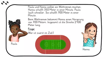 Vorschau - Fördermaterial/Inklusion - Sachaufgabe / Textaufgabe "Das Wettrennen" + Tippkarten - Seite 2