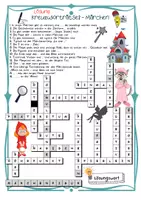 Vorschau - Arbeitsblätter - Kreuzworträtsel: Märchen (Klasse 5/6) Rätsel Quiz - Deckblatt
