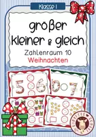 Vorschau - Unterrichtsreihen - Weihnachten "Größe - kleiner - gleich" im Zahlenraum 10 - Deckblatt