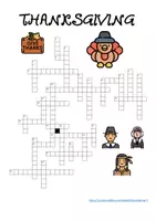 Vista previa - Hojas de trabajo - THANKSGIVING – Crossword (30 Words) - página 1
