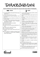 Vista previa - Hojas de trabajo - THANKSGIVING – Crossword (30 Words) - página 2