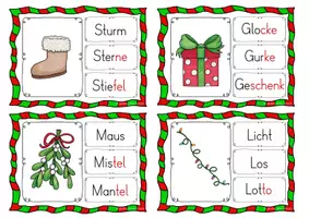 Vorschau - Stationenlernen - 32 Klammerkarten WÖRTER LESEN "Weihnachten/Winter" - Seite 2