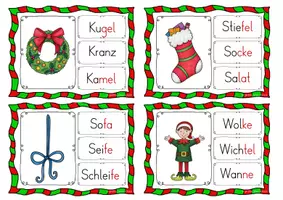 Vorschau - Stationenlernen - 32 Klammerkarten WÖRTER LESEN "Weihnachten/Winter" - Seite 3