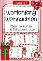 Vorschau - Unterrichtsreihen - 32 Klammerkarten WORTANFANG "Weihnachten / Winter" - Deckblatt