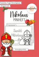 Vorschau - Arbeitsblätter - Nikolaus - Miniheft (Lesetexte, Fragen, Bekleidung, Suchsel,...) - Deckblatt