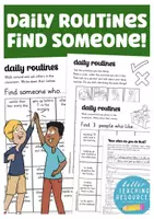 Aperçu - Fiches - daily routines worksheets "find someone who" English - Page de couverture