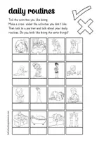 Aperçu - Fiches - daily routines worksheets "find someone who" English - Page 3