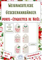 Vorschau - Mal- und Bastelvorlagen - Porte-étiquettes de Noël II - Geschenkanhänger Weihnachten (Französisch) - Deckblatt