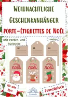 Vorschau - Mal- und Bastelvorlagen - Porte-étiquettes de Noël I - Geschenkanhänger Weihnachten (Französisch) - Deckblatt