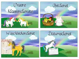 Vorschau - Poster - Klassendienste Einhornklasse #Klassentier - Seite 1