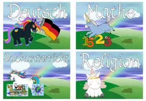 Vorschau - Präsentationen/Tafelbilder - Tagestransparenz Einhornklasse #Klassentier - Seite 1