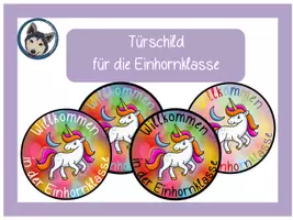 Vorschau - Poster - Türschilder Einhornklasse #Klassentier - Deckblatt